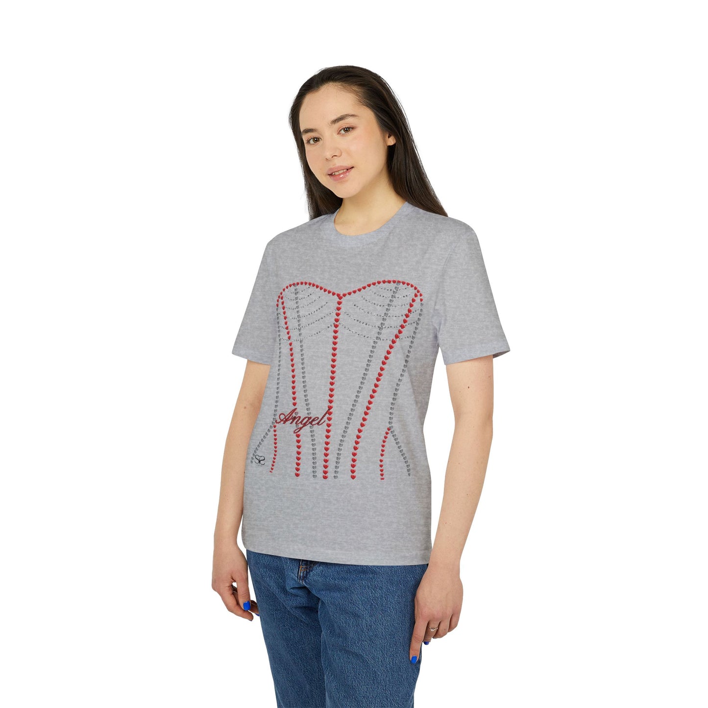 Angel Diamond Corset T-Shirt with Optional QR Code