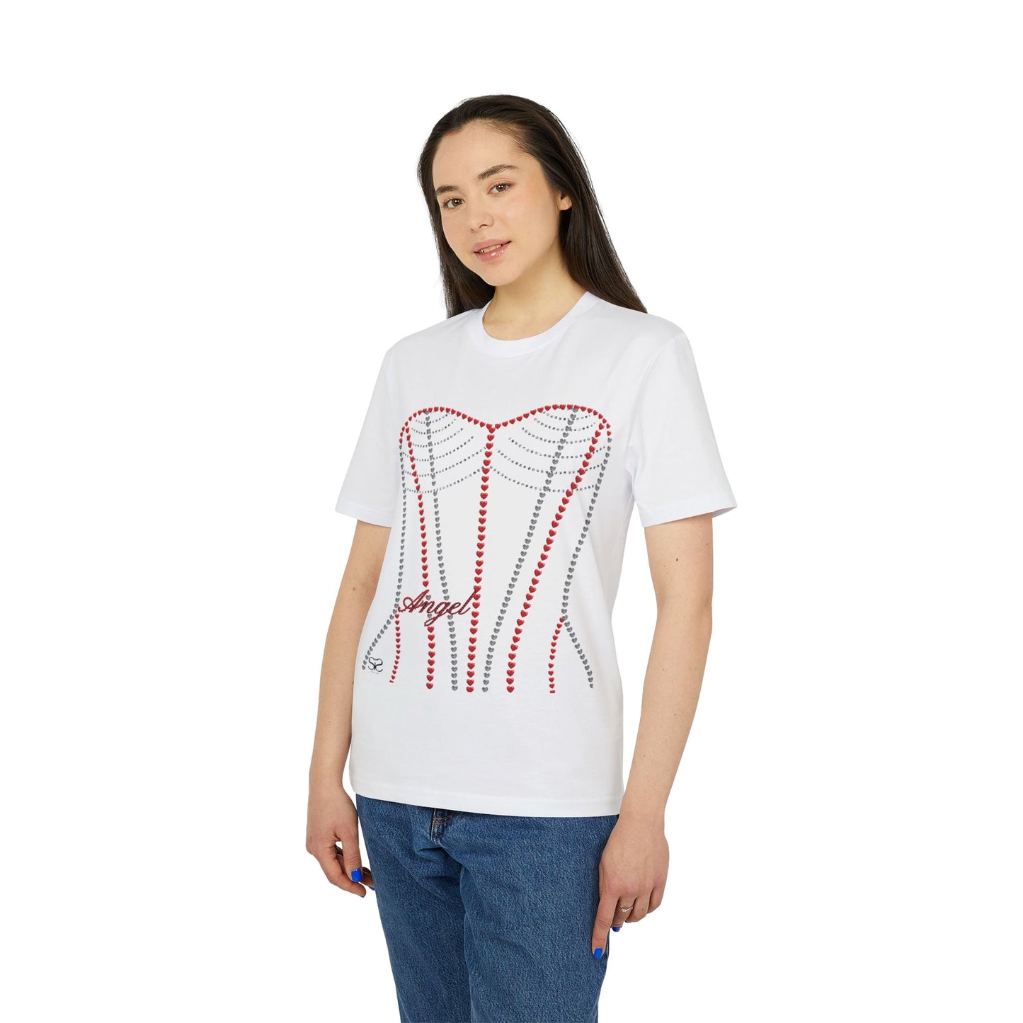 Angel Diamond Corset T-Shirt with Optional QR Code