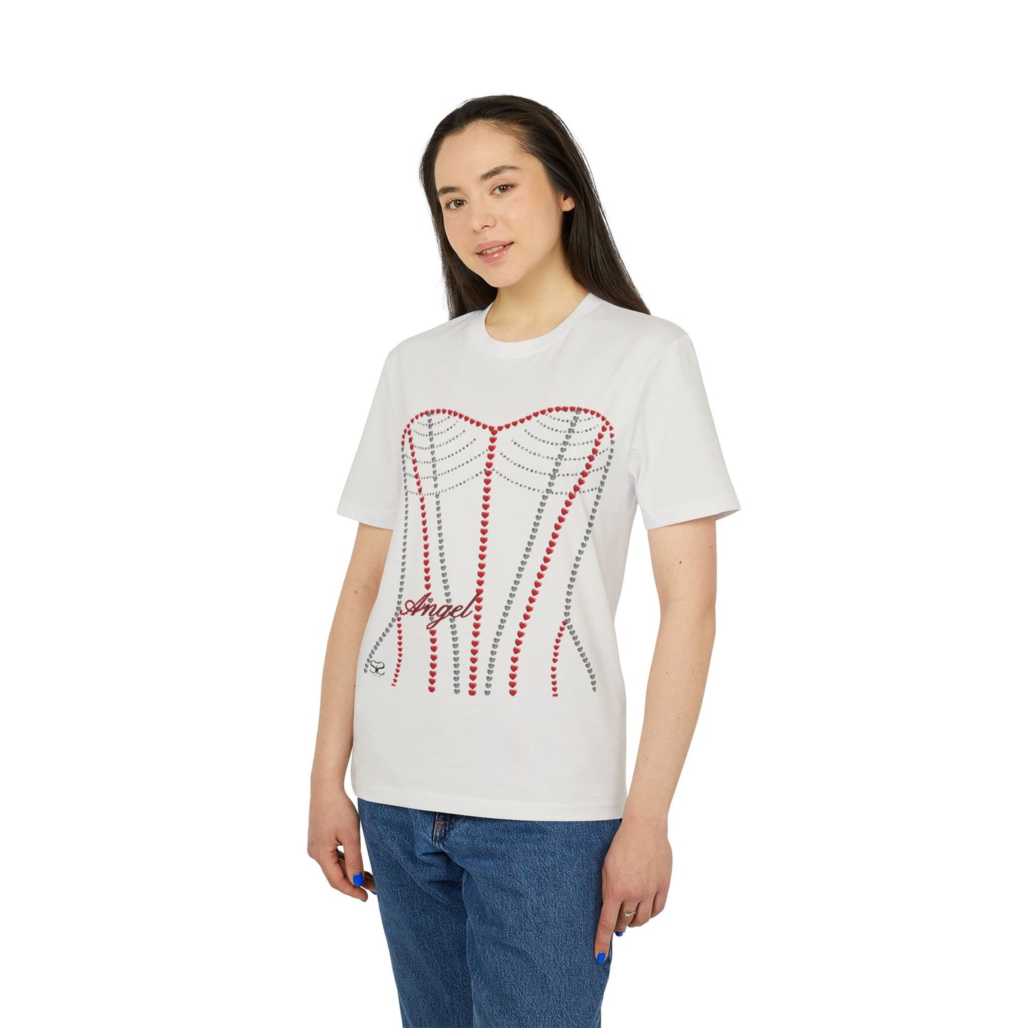 Angel Diamond Corset T-Shirt with Optional QR Code
