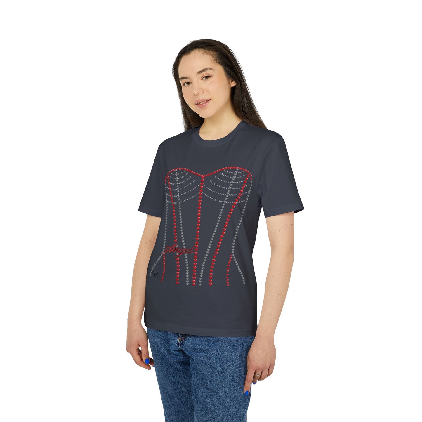 Angel Diamond Corset T-Shirt with Optional QR Code