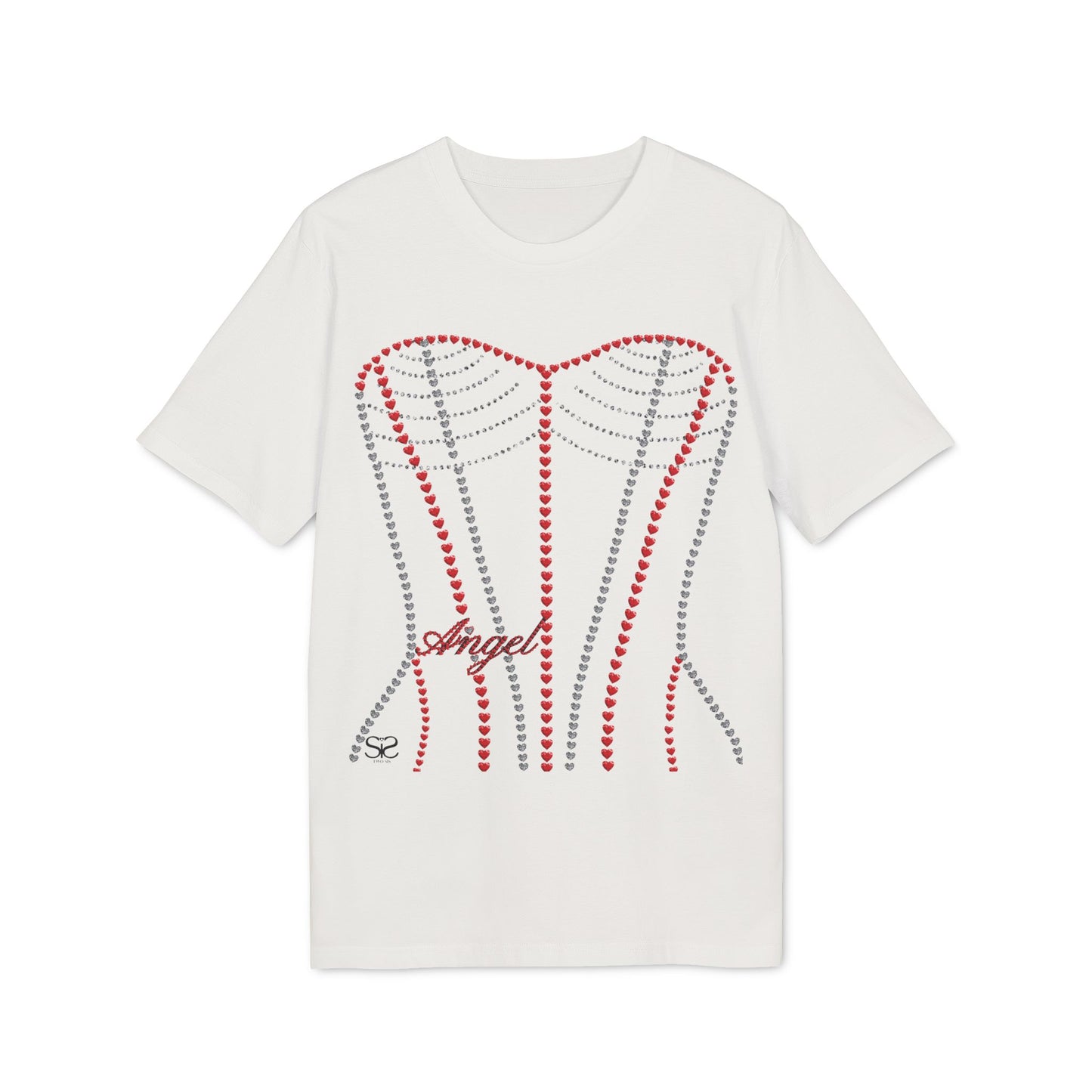 Angel Diamond Corset T-Shirt with Optional QR Code