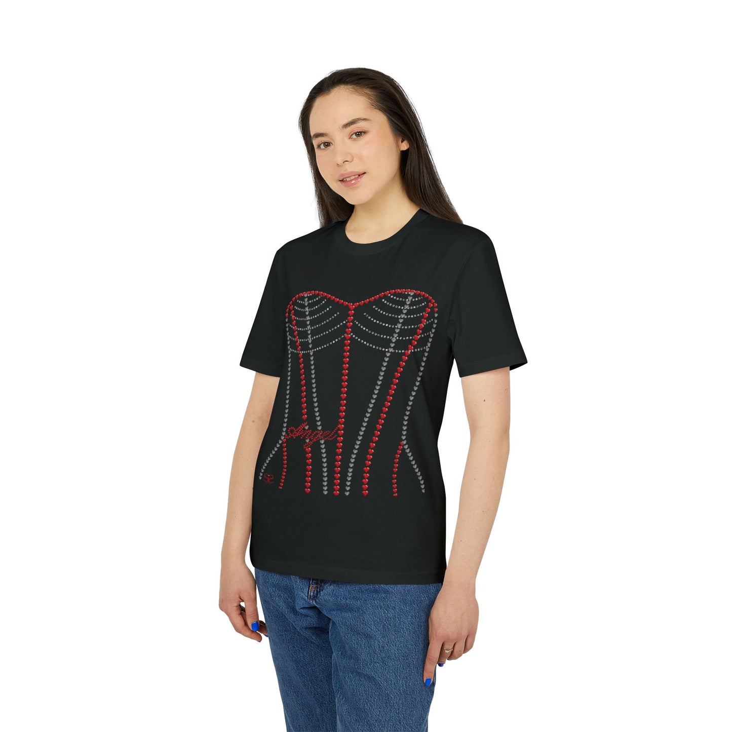Angel Diamond Corset T-Shirt with Optional QR Code