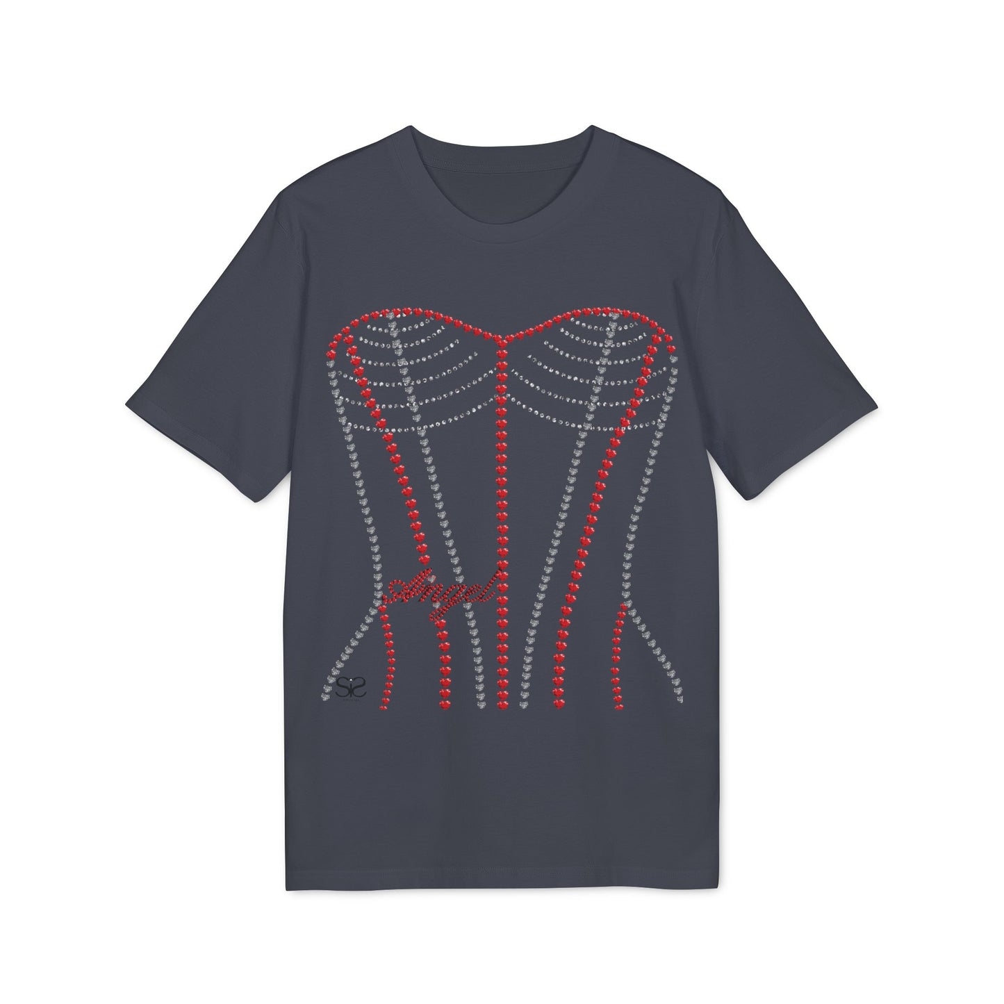 Angel Diamond Corset T-Shirt with Optional QR Code