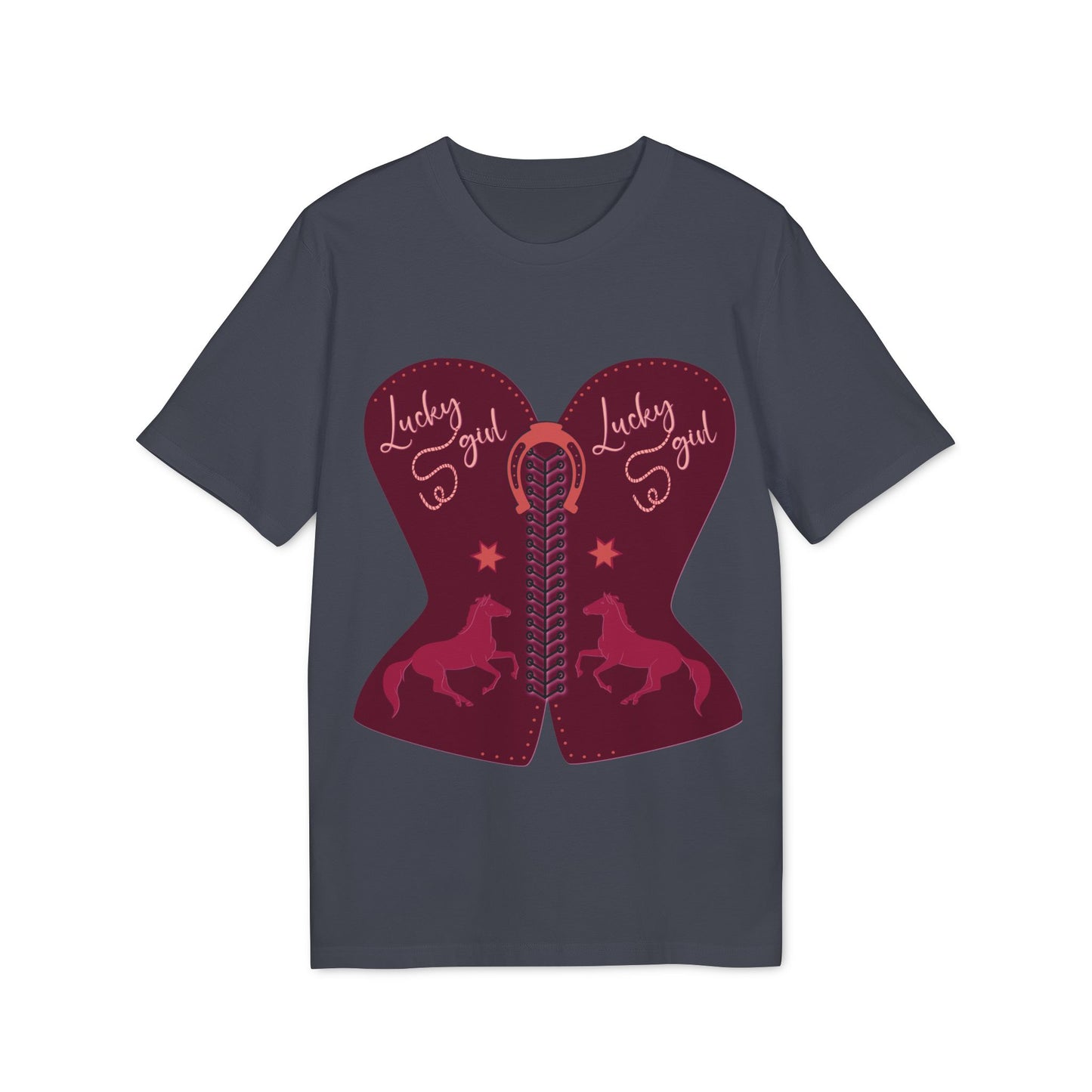 “Lucky Girl” burgundy corset T-Shirt by TwoSiS