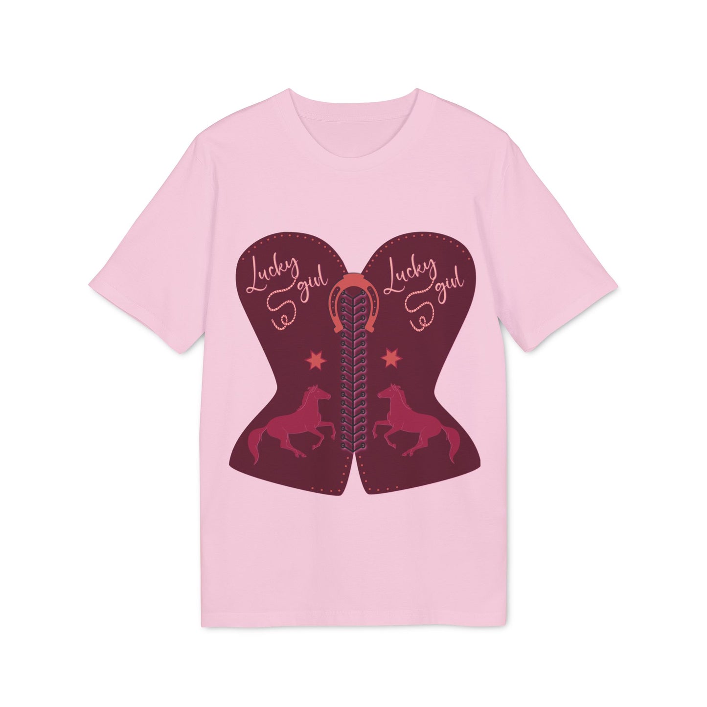 “Lucky Girl” burgundy corset T-Shirt by TwoSiS