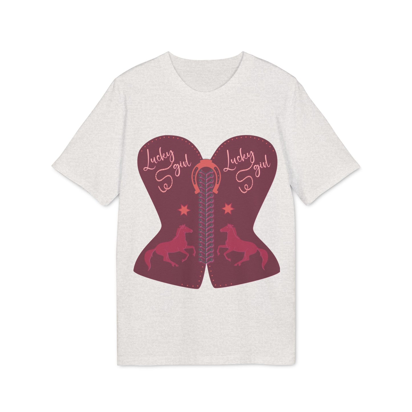 “Lucky Girl” burgundy corset T-Shirt by TwoSiS