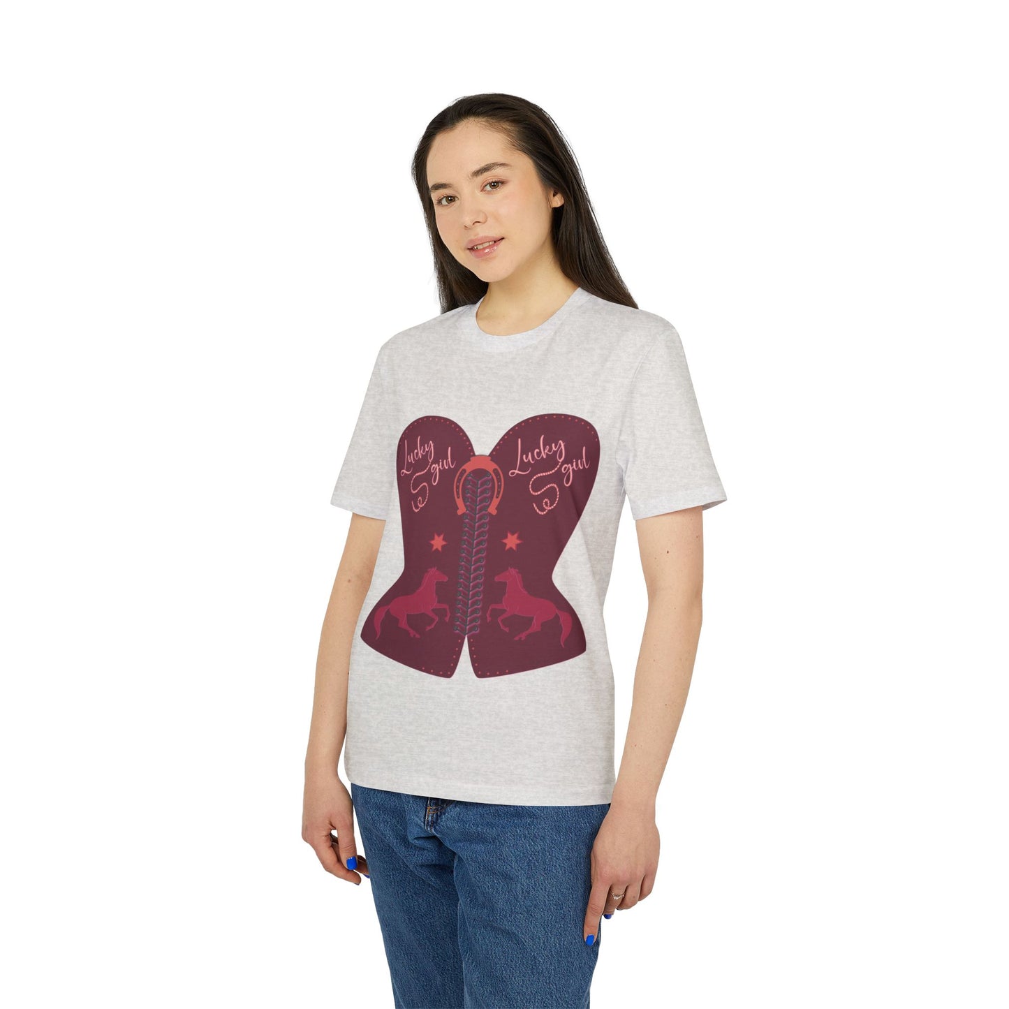 “Lucky Girl” burgundy corset T-Shirt by TwoSiS