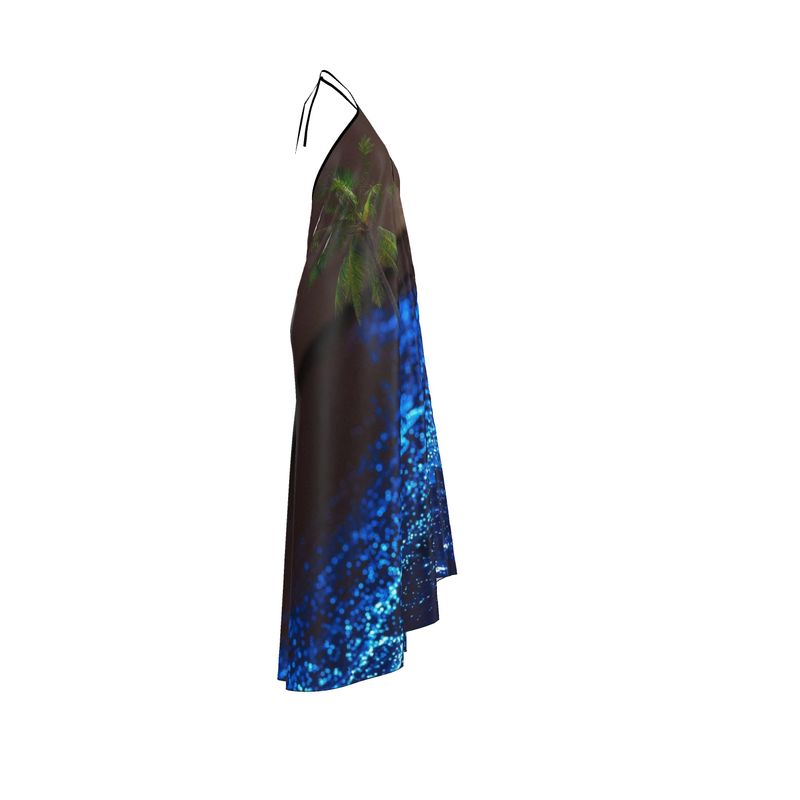 Dream Beach” Silk Halter Dress - 100% Silk