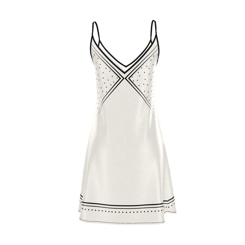 Tropical Dots Slip Dress 100% Silk
