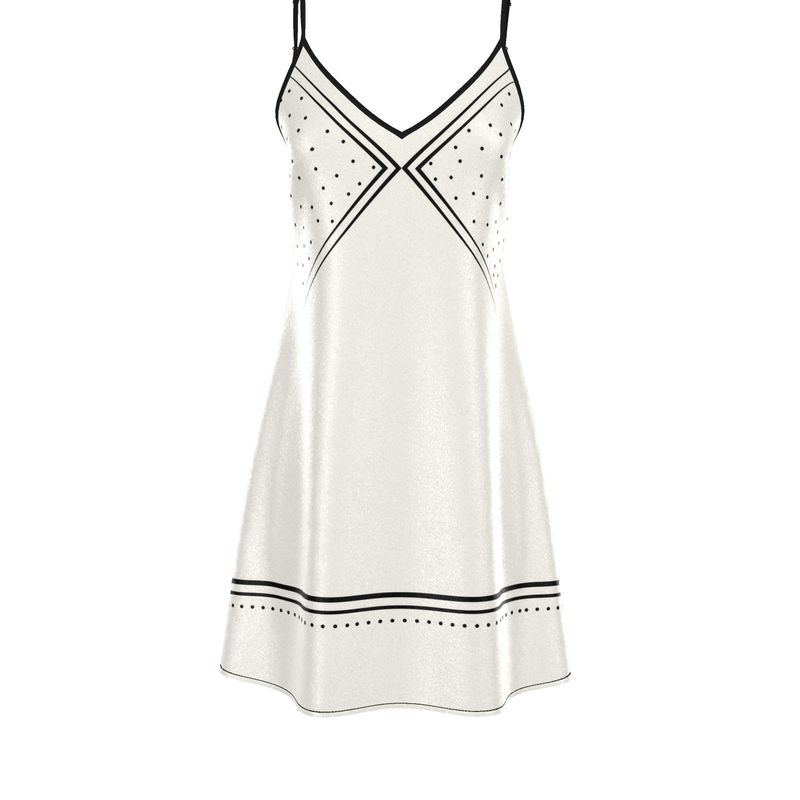 Tropical Dots Slip Dress 100% Silk