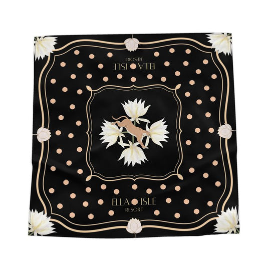 Midnight Lotus Scarf| 100% Silk Scarf – 74x74 cm