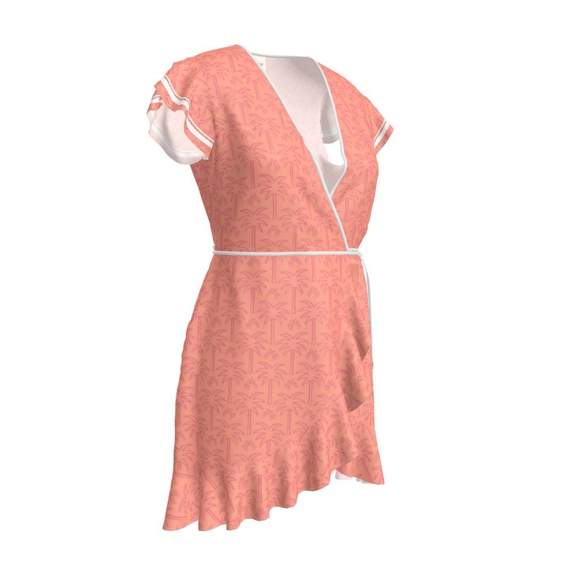 The Palm Whisper Silk Wrap Dress