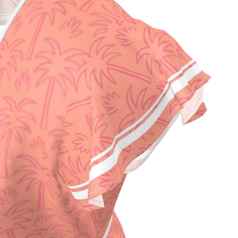 The Palm Whisper Silk Wrap Dress