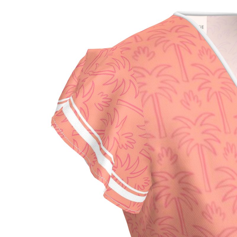 The Palm Whisper Silk Wrap Dress