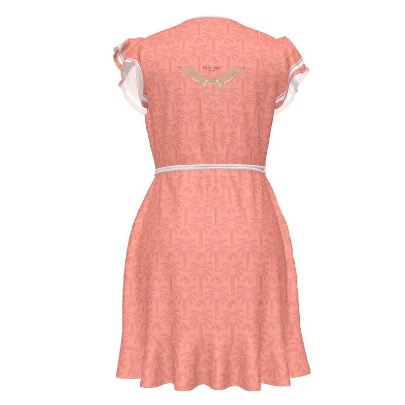 The Palm Whisper Silk Wrap Dress