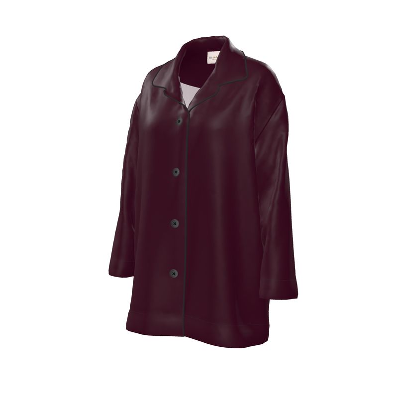 Silk Pyjama Shirt - Delicious Plum