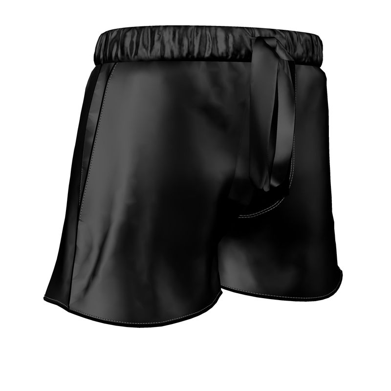 Silk Pyjama Shorts - Black Mirage