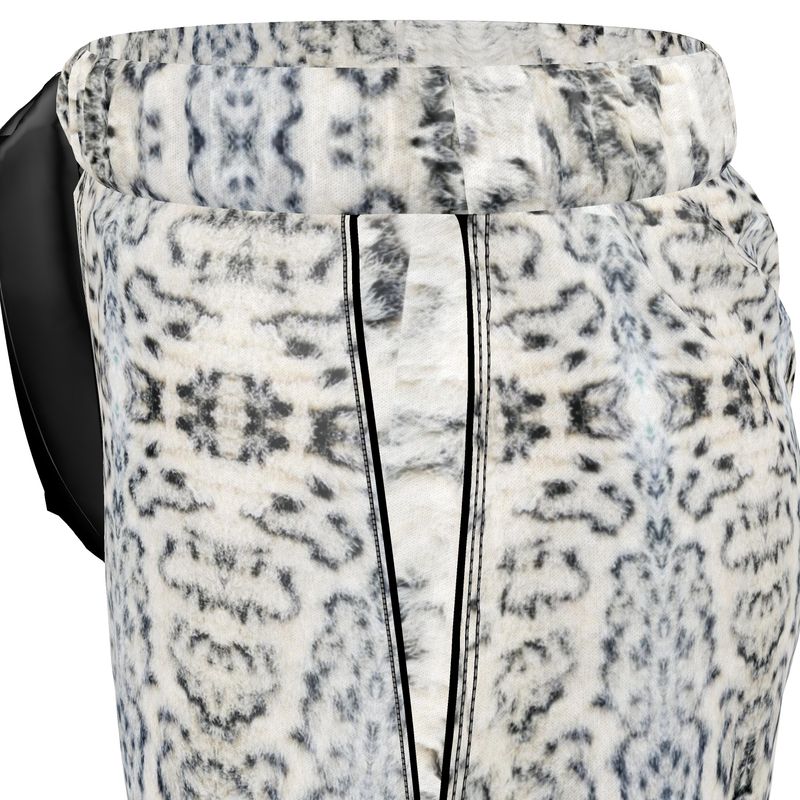 Silk Pyjama Shorts - White Leopard Mist