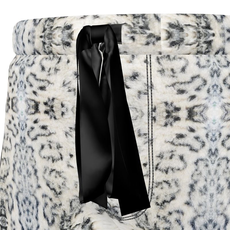 Silk Pyjama Shorts - White Leopard Mist