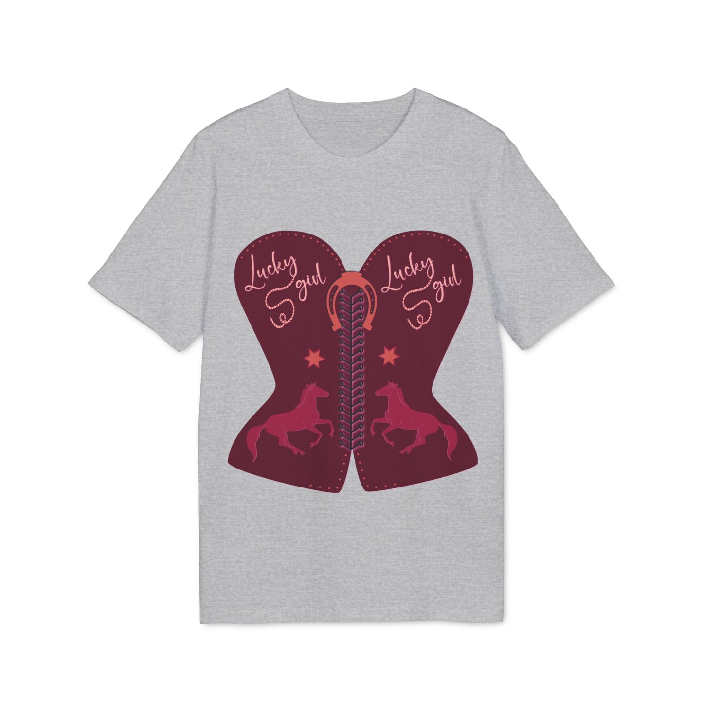 “Lucky Girl” burgundy corset T-Shirt by TwoSiS