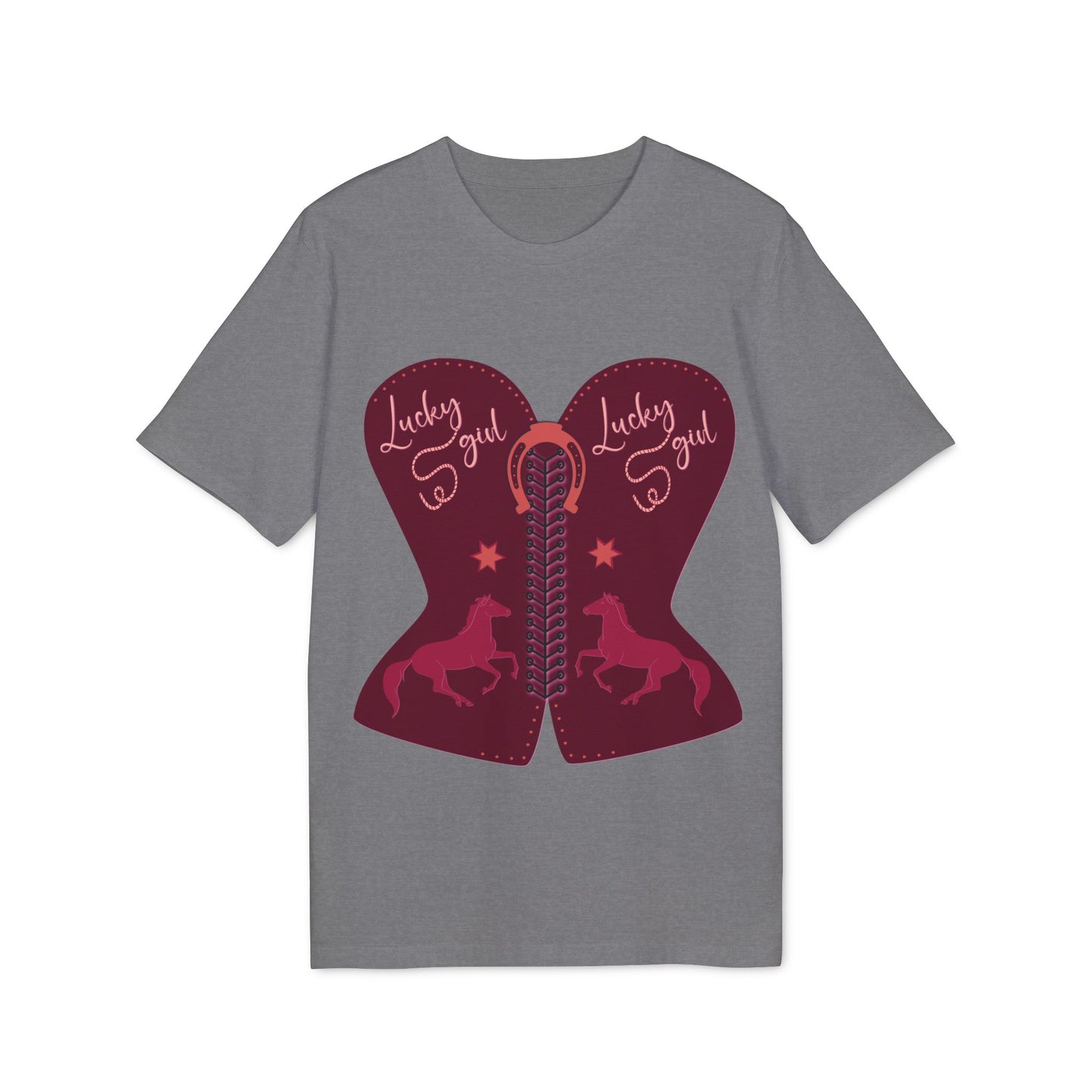 “Lucky Girl” burgundy corset T-Shirt by TwoSiS