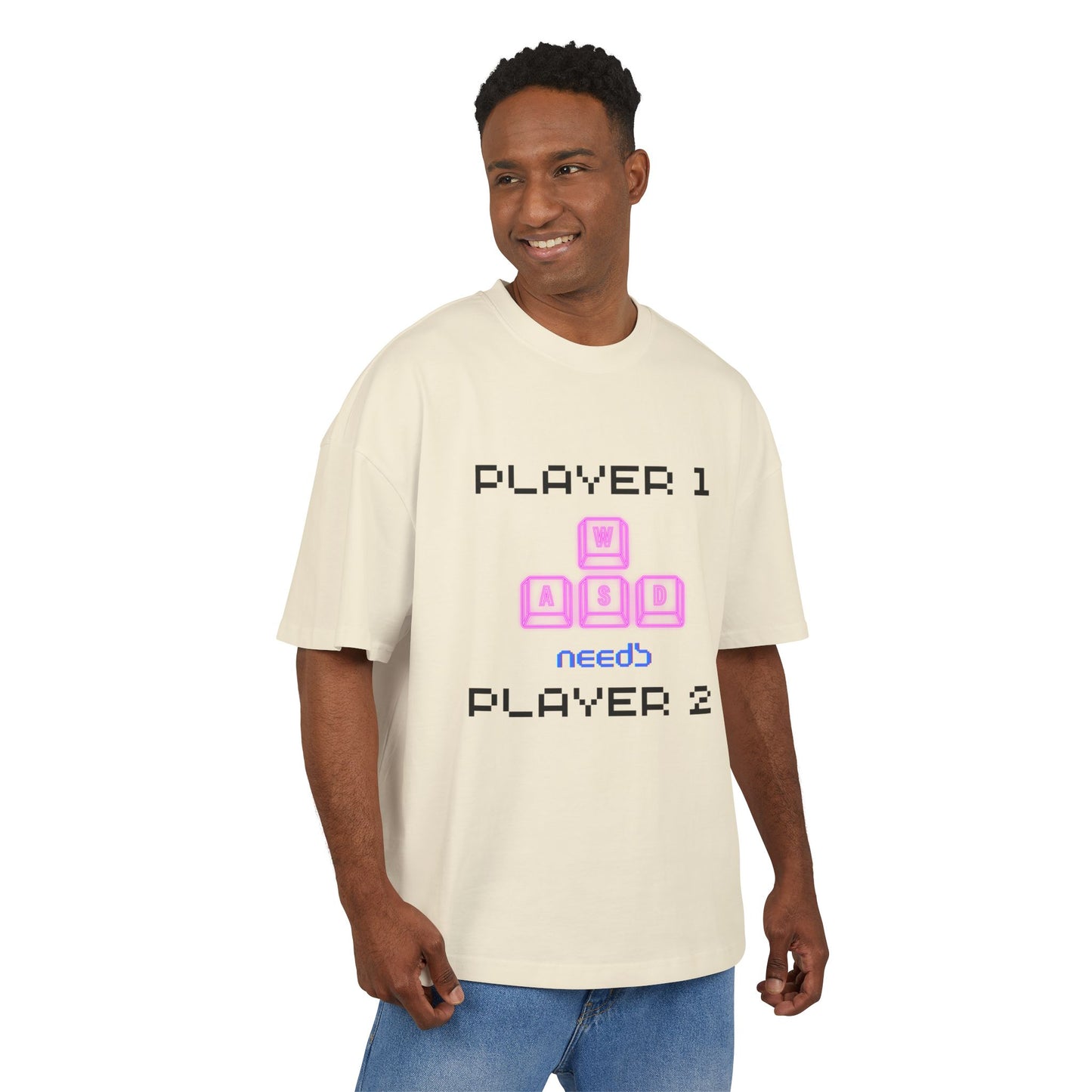 Player 1 Needs Player 2” Ultra Heavy Cotton Box Tee by TwoSiS