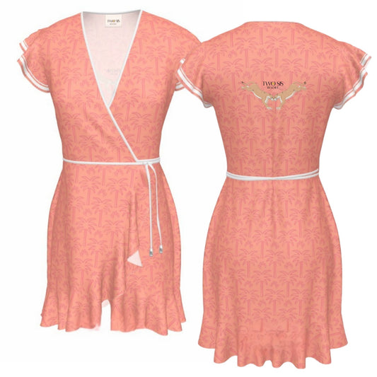 The Palm Whisper Silk Wrap Dress